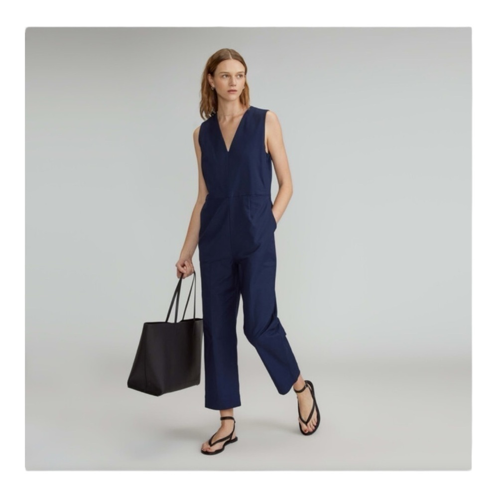 Everlane The Structured Cotton Jumpsuit in Navy NWT